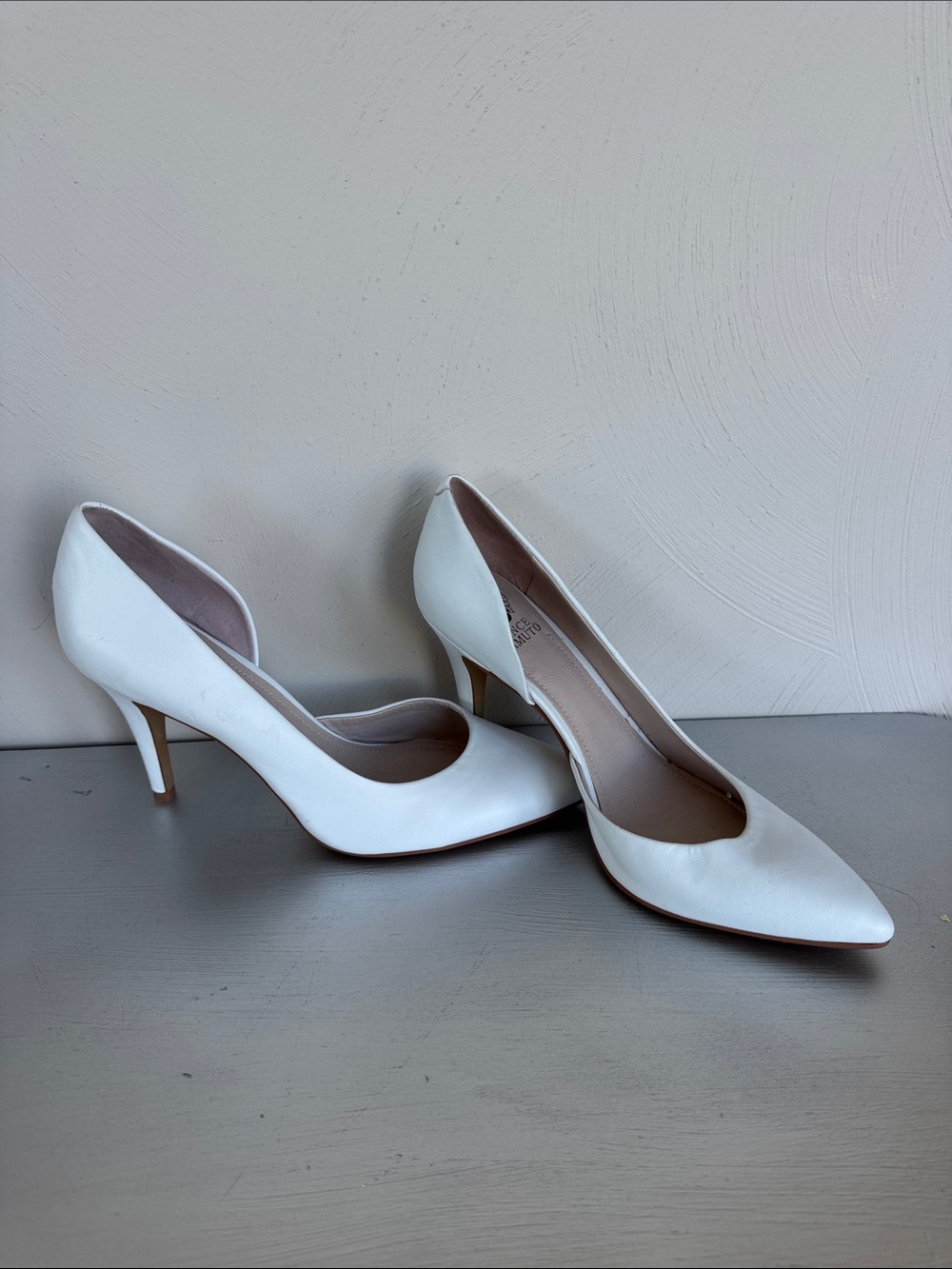 Vince Camuto White Pointed-Toe Stiletto Pumps